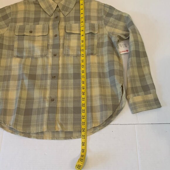 Marmot Women Fairfax Lightweight Boyfriend Flannel Shirt Wheat Medium NWT - Picture 9 of 12